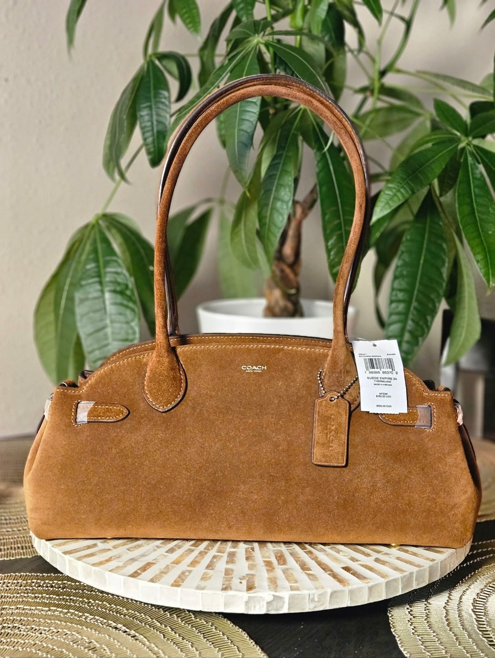 🤎 Coach Empire 34 In Warm Brown Suede
